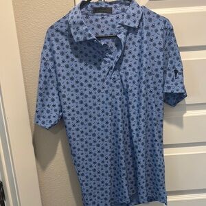 G/FORE Blue Polka Dot Polo Payne’s Valley Logo
